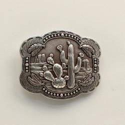 Blazing rocks silver cactus buckle 37597