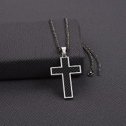 Men’s Black Cross Necklace D47007