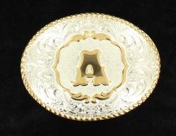 crumrine gold initial buckle C349