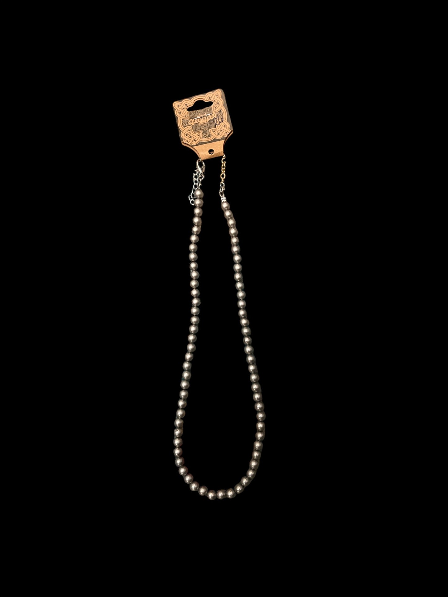 Silver beaded necklace