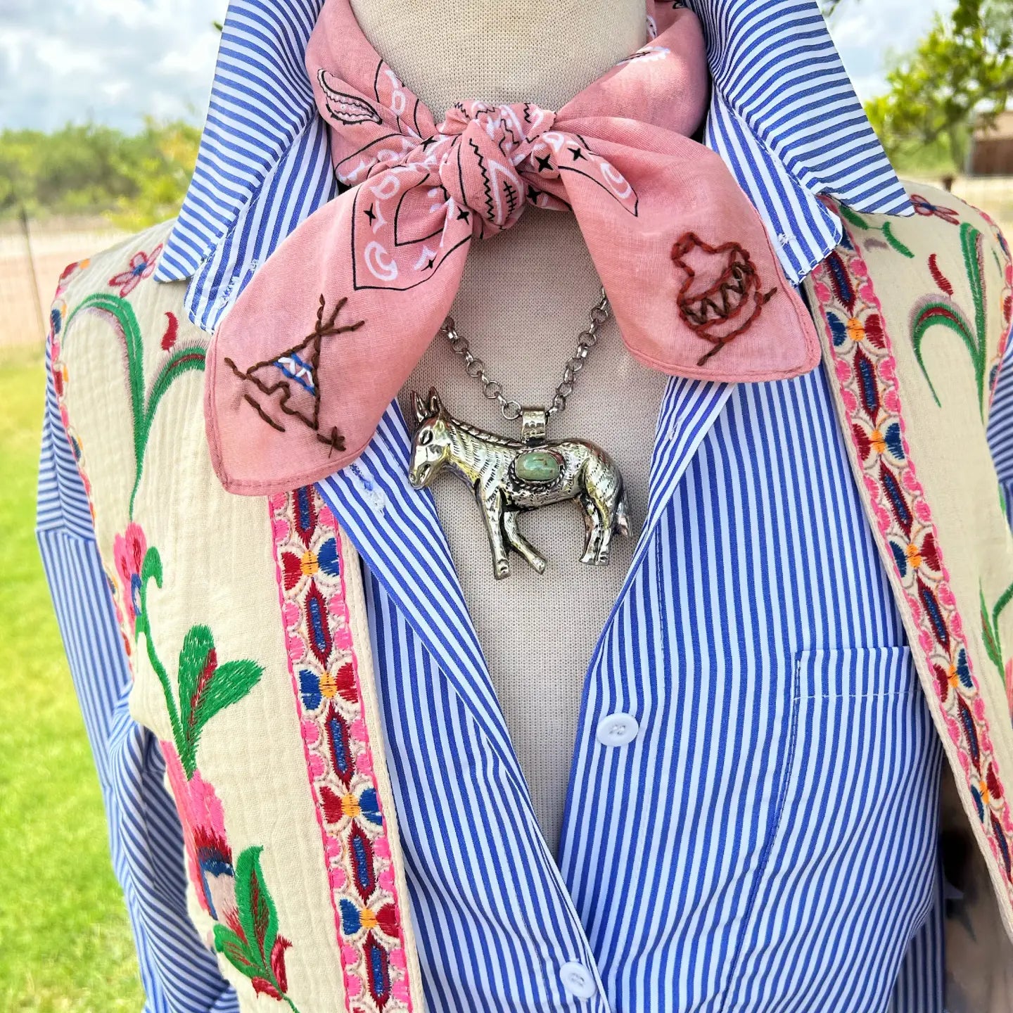 Pink teepee bandana