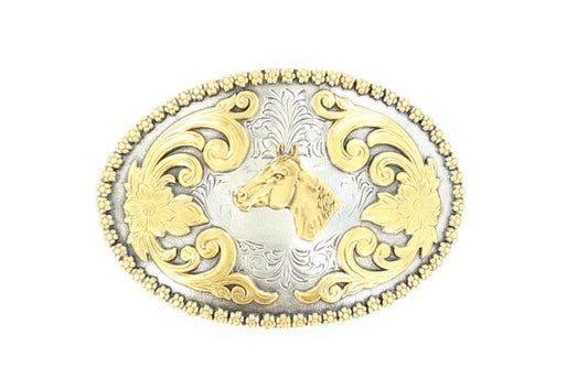 Nocona gold horse buckle 3756607
