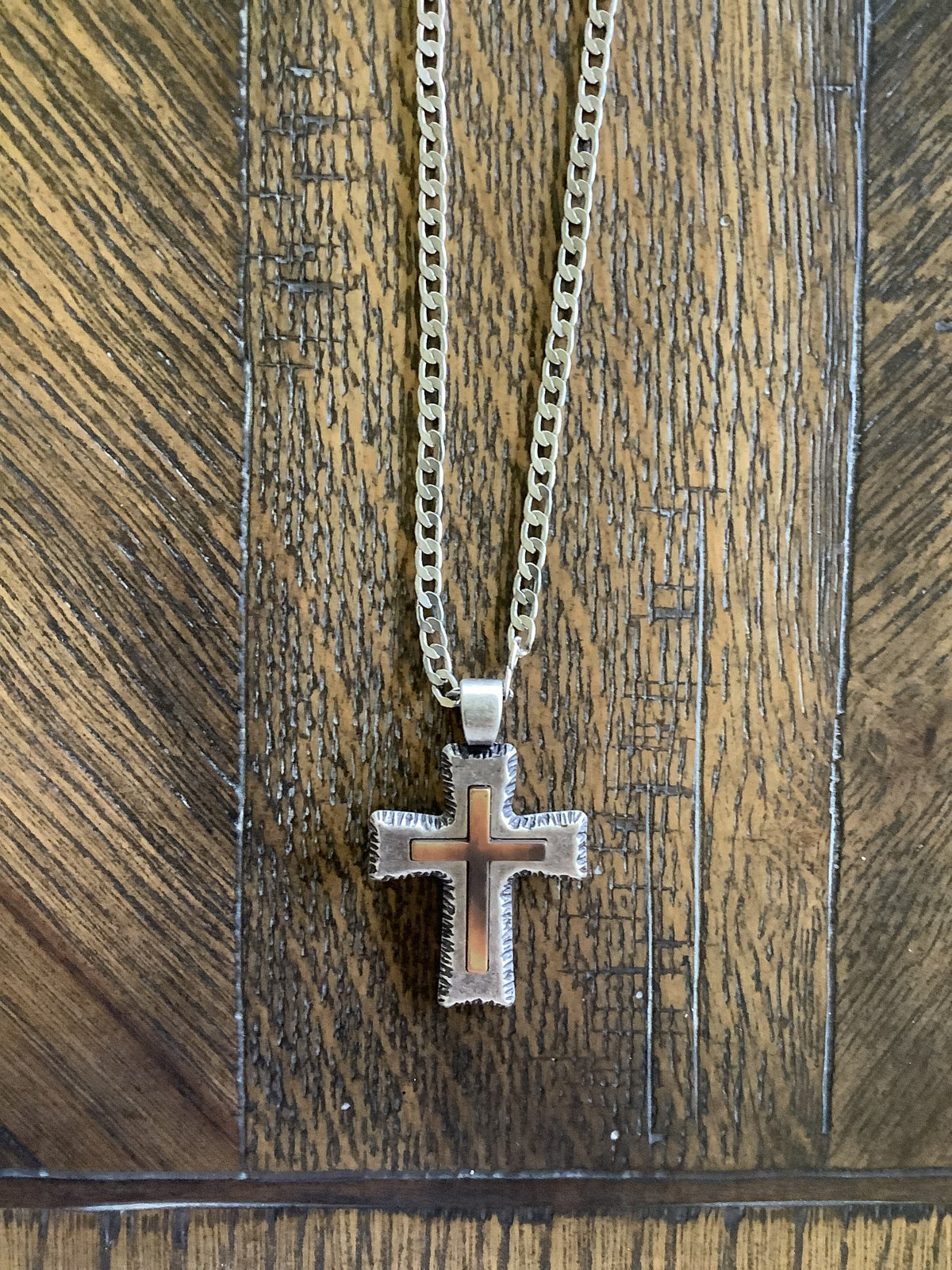 TWISTER MENS NECKLACE 22'' CROSS 32162