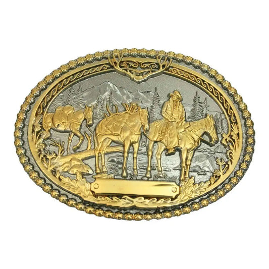 Montana pack horses 2 tone buckle 61333P