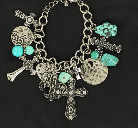 Inspirational Turquoise Charm Bracelet 30410
