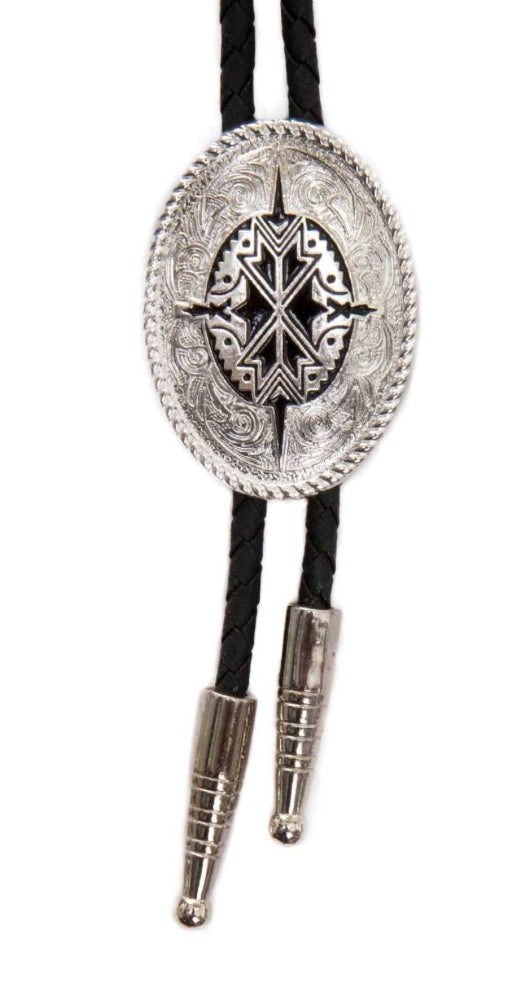 Silver Oval Bolo w/Black Accents 2270236