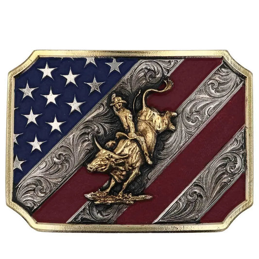 Montana Patriot bull rider buckle A865