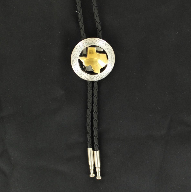Bolo Tie w/Gold Texas Center 22870