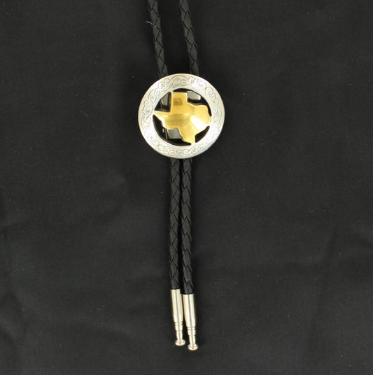 Bolo Tie w/Gold Texas Center 22870