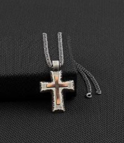 TWISTER MENS NECKLACE 22'' CROSS 32162