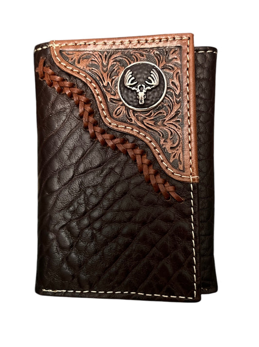 Tri-Fold wallet w/deer concho