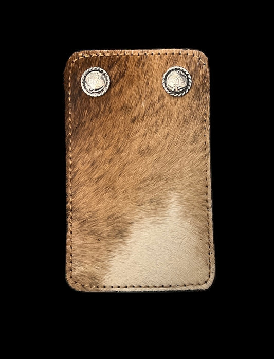 Light brown cowhide badge holder 636
