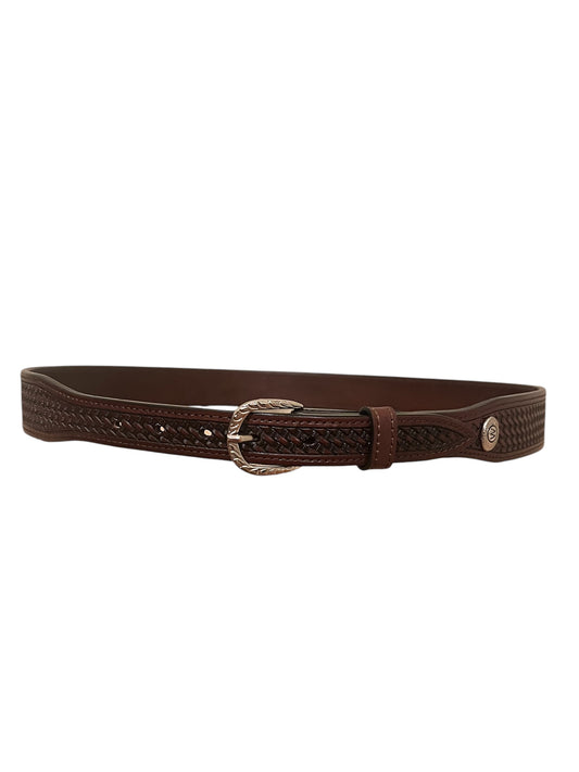 (7370-02) 1 1/2 inch, tapered 1 inch Western Sundries brown belt